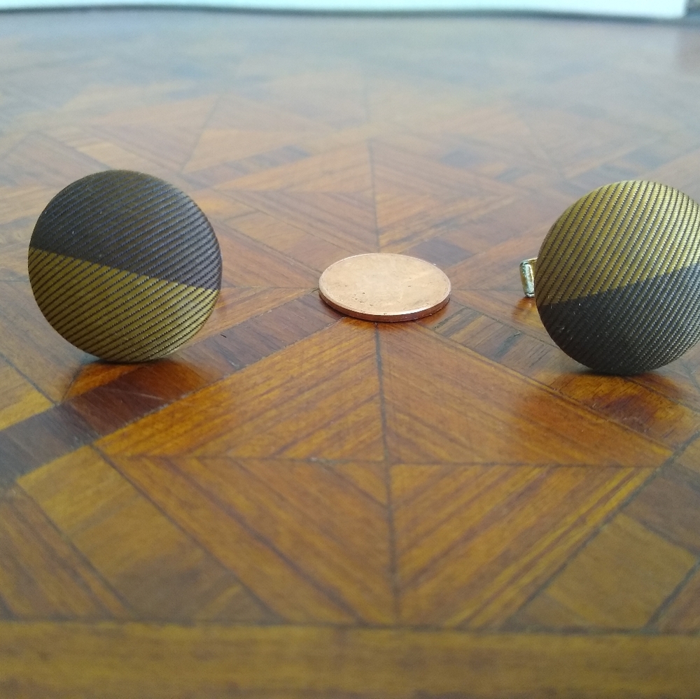 Vintage HARVEY'S fabric cufflinks. 1960's.*UNISEX*